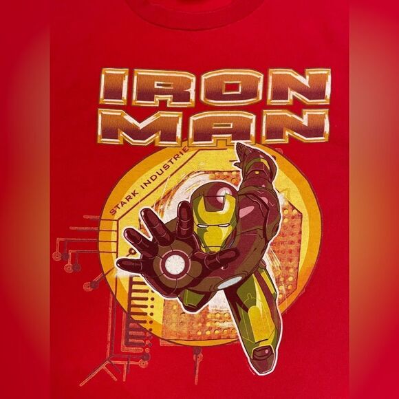 VINTAGE Marvel Iron Man Stark Industrie 2008 Graphic T-shirt Men Large Red - Picture 2 of 6